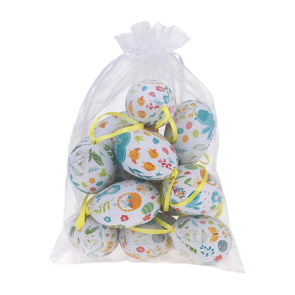Turquoise Bunnies & Flowers Bagged Eggs