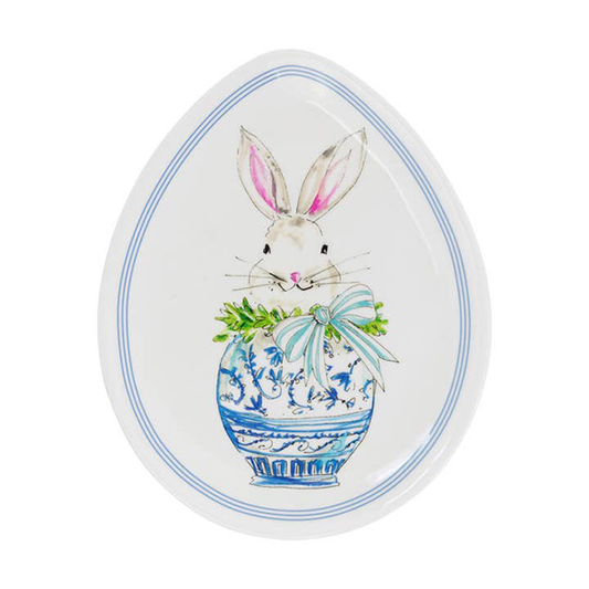 Boxwood Bunny Egg Plate